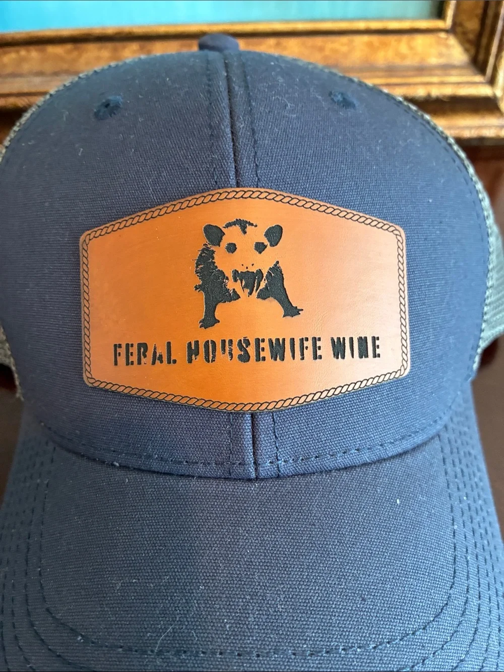 Women’s Navy Mesh Snapback Cap - Feral Housewife Wine